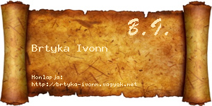 Brtyka Ivonn névjegykártya